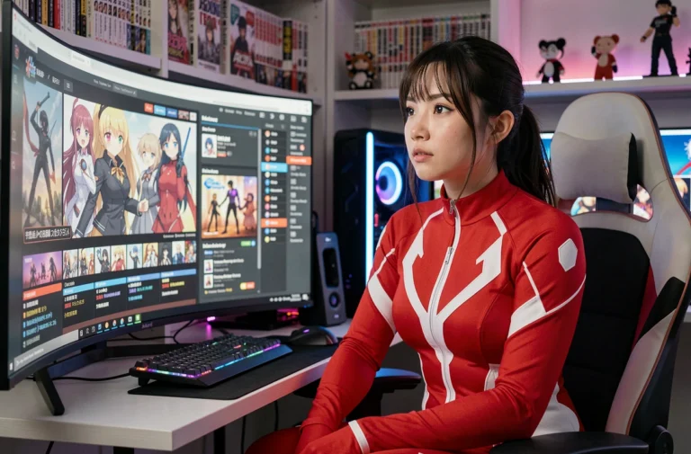 Fan de Darling in the Franxx en costume regardant le calendrier de sortie de la saison 2 sur un écran